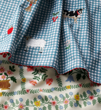 Load image into Gallery viewer, Country Farm Gingham Embroidered Tea Towel
