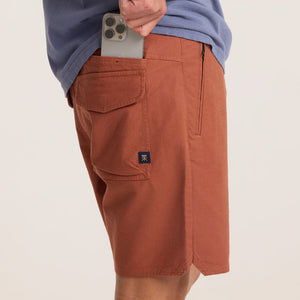 Layover Traveler Shorts- Ochre Red