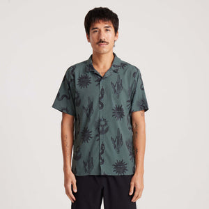 Bless Up Trail Button Up Shirt- Forest