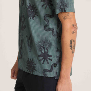 Bless Up Trail Button Up Shirt- Forest