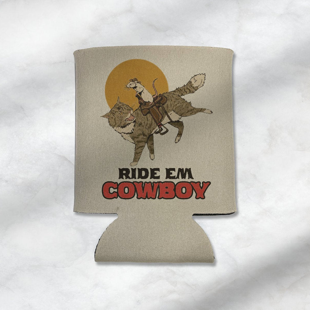 Ride Em Cowboy Mouse and Cat Koozie