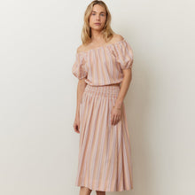 Load image into Gallery viewer, Marella Seersucker Crop Blouse - Sunset Stripe - Tigertree
