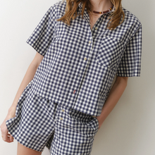 Load image into Gallery viewer, Poplin Boxer Short - Navy/White Gingham
