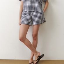 Load image into Gallery viewer, Poplin Boxer Short - Navy/White Gingham
