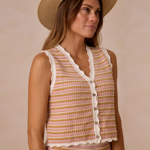 Pink Stripe Knit Vest - Tigertree