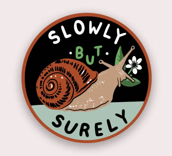 Slowly But Surely Snail Vinyl Sticker - Tigertree