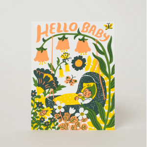 Hello Baby Bassinet Card - Tigertree