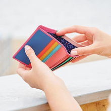 Load image into Gallery viewer, Handmade Recycled Leather Multicolor Card Holder Wallet
