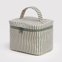 Load image into Gallery viewer, Large Cosmetic Case - Sage Stripe
