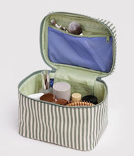 Load image into Gallery viewer, Large Cosmetic Case - Sage Stripe
