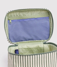 Load image into Gallery viewer, Large Cosmetic Case - Sage Stripe
