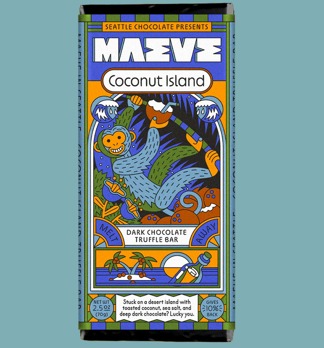 Coconut Island- Dark Chocolate Truffle Bar