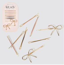 Load image into Gallery viewer, Metal Enamel Cloud &amp; Bow Bobby Pin Set of 8
