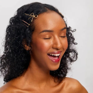 Metal Enamel Cloud & Bow Bobby Pin Set of 8