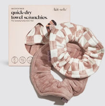 Load image into Gallery viewer, Microfiber Towel Scrunchie 2PC- Terracotta Checker
