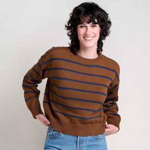 Load image into Gallery viewer, Bianca II Crew Sweater - Brown Sugar Stripe
