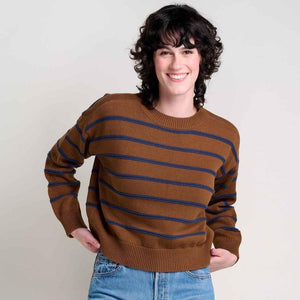 Bianca II Crew Sweater - Brown Sugar Stripe