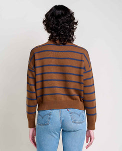 Bianca II Crew Sweater - Brown Sugar Stripe