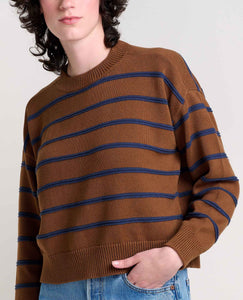 Bianca II Crew Sweater - Brown Sugar Stripe