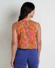 Load image into Gallery viewer, Sunkissed Button Back Tank- Persimmon Tulip
