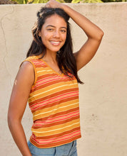 Load image into Gallery viewer, Grom V Neck Tank - Sunset Stripe - Tigertree
