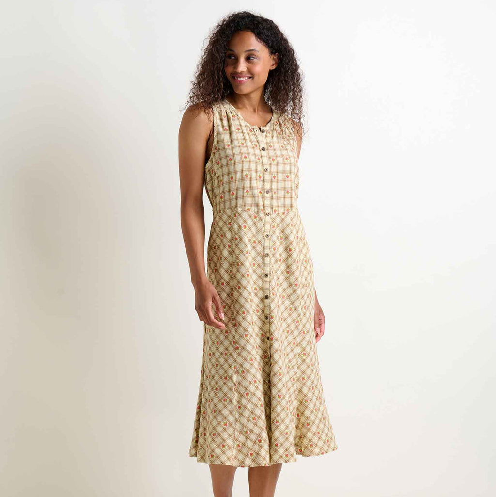 Manzana Midi Dress- Barley Strawberry