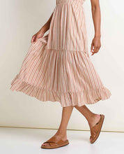 Load image into Gallery viewer, Taj Hemp Tiered Midi Dress- Salt Dobby
