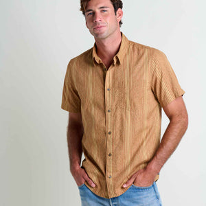 Fletch SS Shirt - Tabac Vertical Print