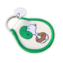 Load image into Gallery viewer, Snoopy Football Patch Keychain - Ivory
