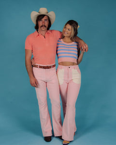 Spring Bell Bottoms - Pink & Cream