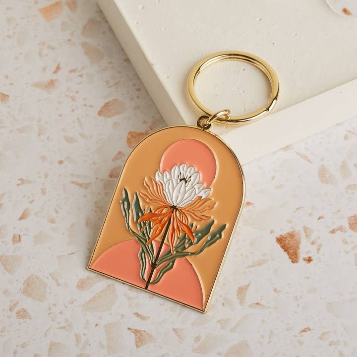 Cactus Flower Keychain