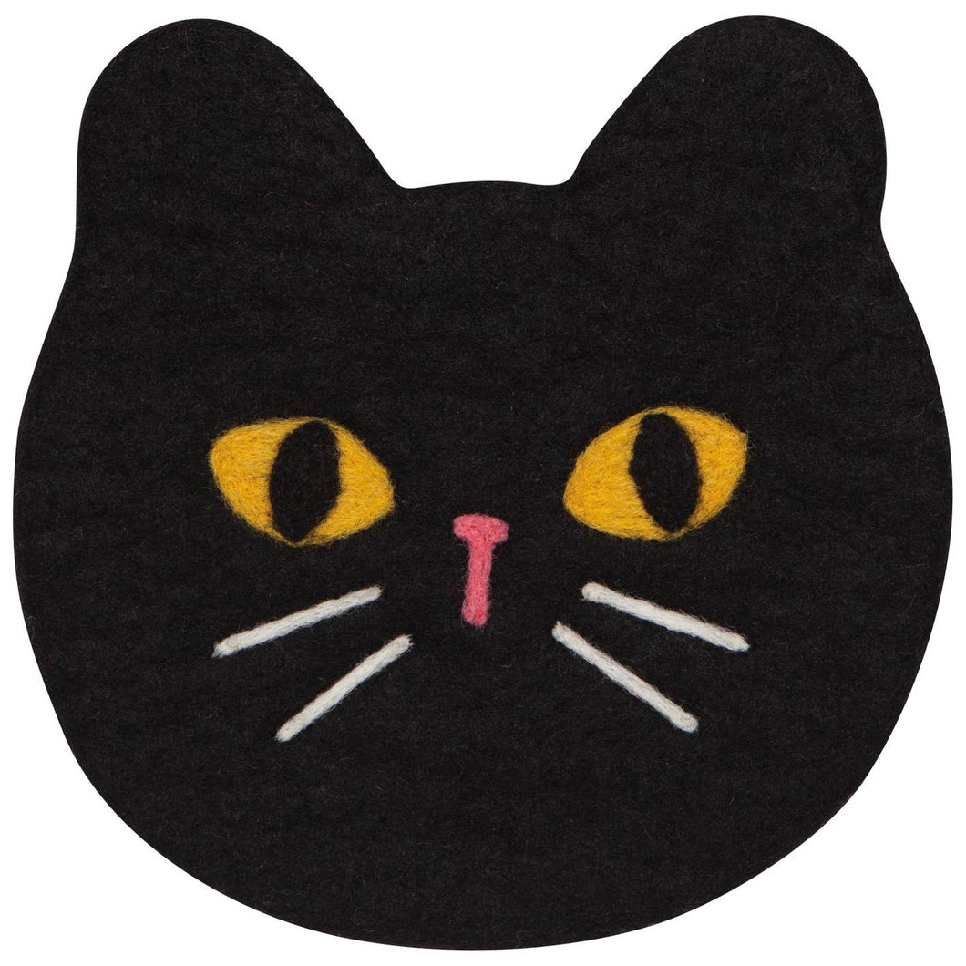 Black Cat Wool Trivet