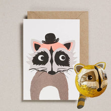 Load image into Gallery viewer, Raccoon Japanese Paper Balloon Card
