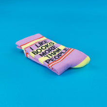 Load image into Gallery viewer, I Like Books More Than People Gym Crew Socks
