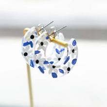 Load image into Gallery viewer, Acrylic Flower Hoops - Blue
