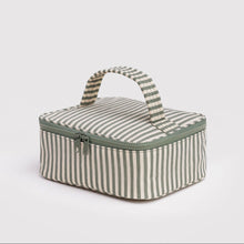 Load image into Gallery viewer, Small Cosmetic Case - Sage Stripe
