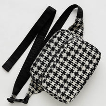 Load image into Gallery viewer, Fanny Pack - Black and White Pixel Gingham - Tigertree
