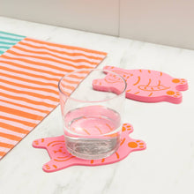 Load image into Gallery viewer, Pack of 4 Pink Tiger Coasters
