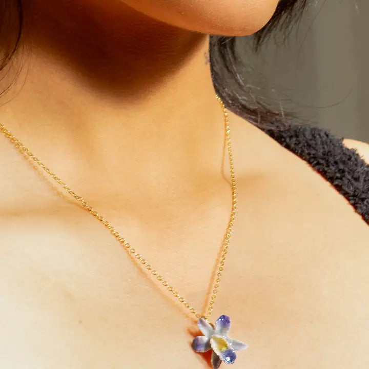 Earth Angel Orchid Necklace- Violet