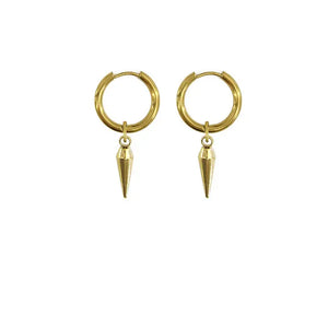 Gold Spike Hoops- 18K Gold Plated