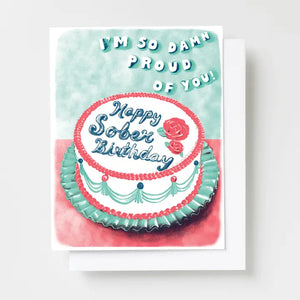 Happy Sober Birthday Risograph Card