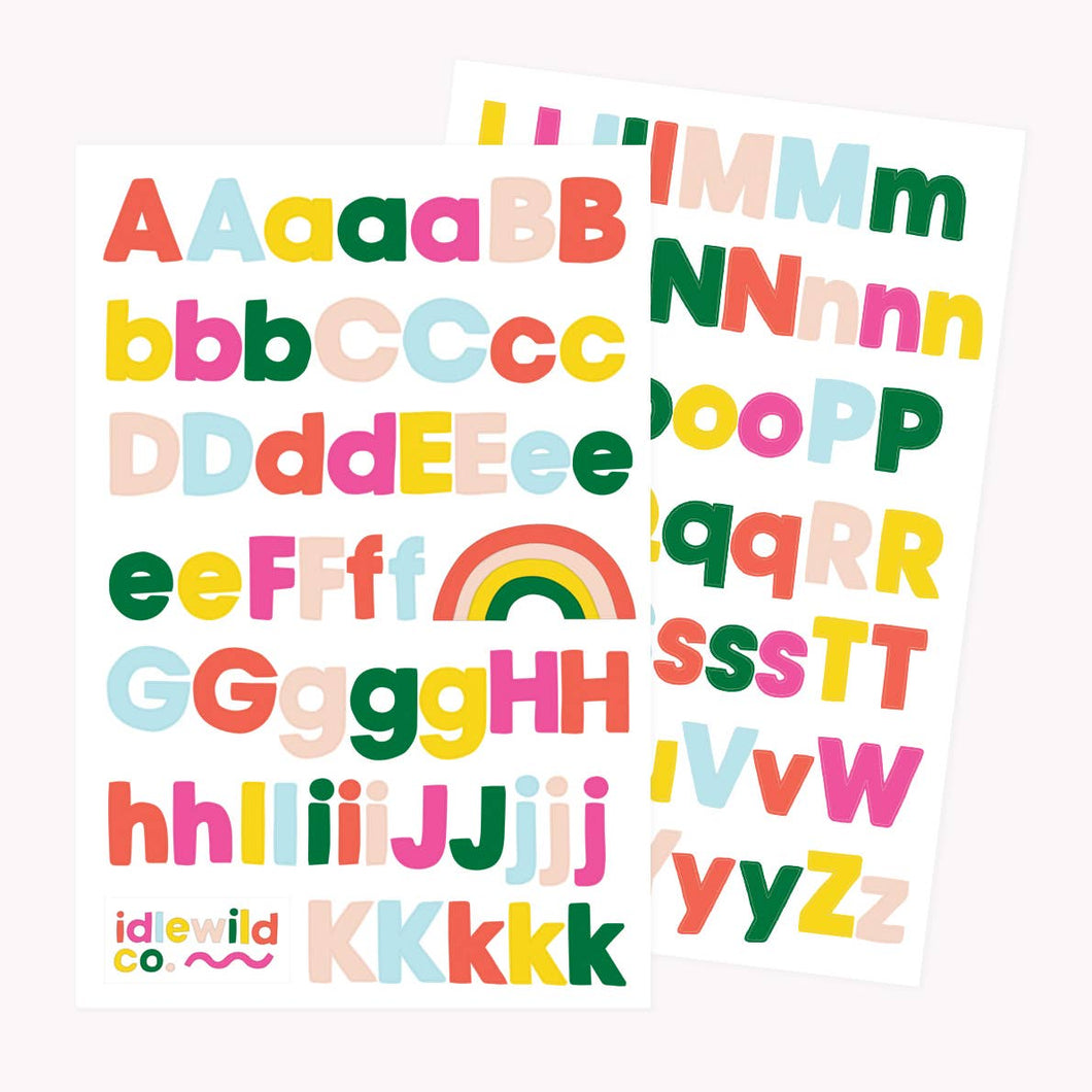 Sans Bright Alphabet Sticker Sheet- 2pc