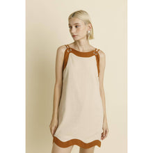 Load image into Gallery viewer, Lauren Linen Wave Hem Mini Dress
