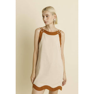 Lauren Linen Wave Hem Mini Dress