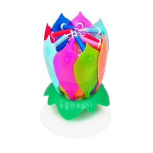 Rainbow Musical Flower Birthday Candle