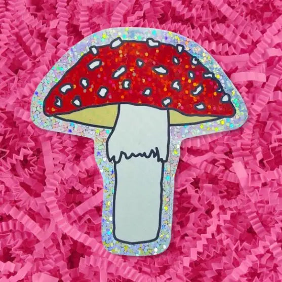 Glitter Toadstool Sticker - Tigertree