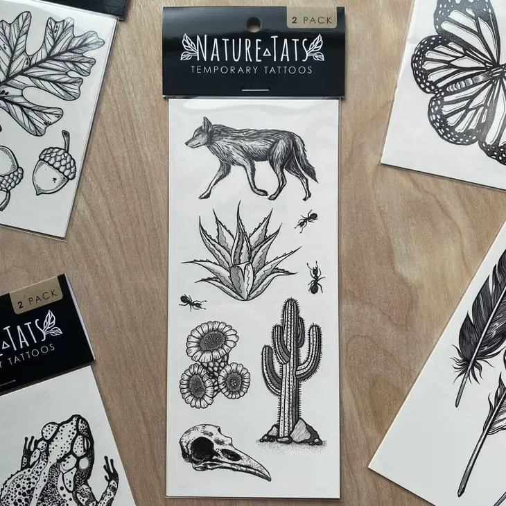 Desert Wild Temporary Tattoo Two Pack - Tigertree