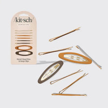 Load image into Gallery viewer, Metal Enamel Cloud + Bow Bobby Pin Set of 8
