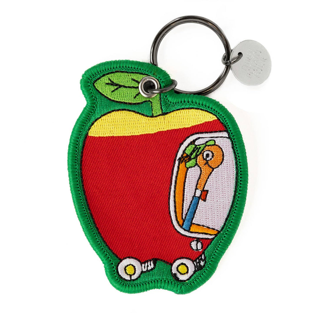 Richard Scarry Apple Car Patch Keychain