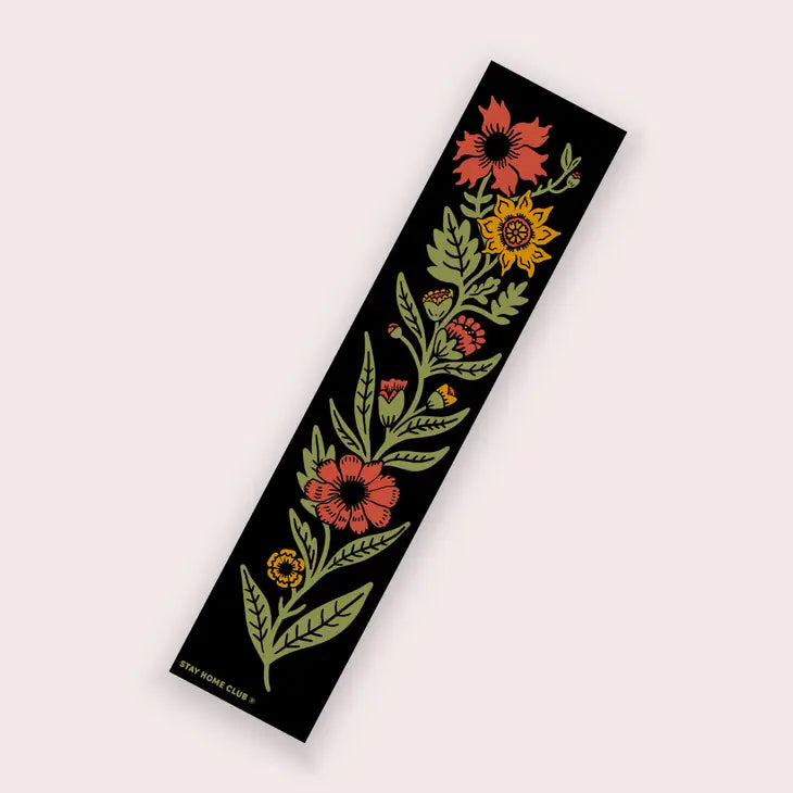 Red House Floral Bumper Sticker - Tigertree